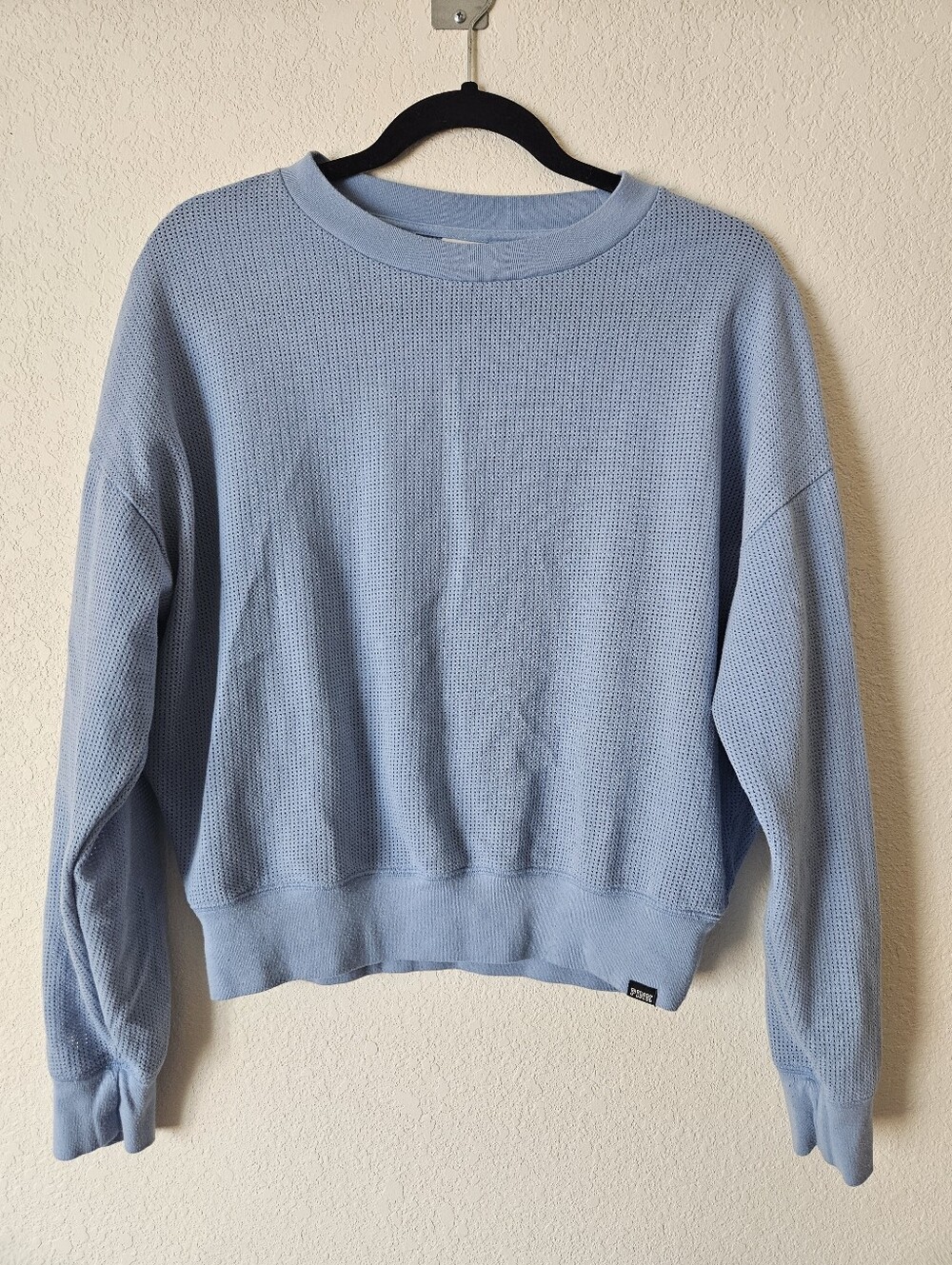 Victoria's Secret Pink Light Blue Women's Waffle Knit Sweater